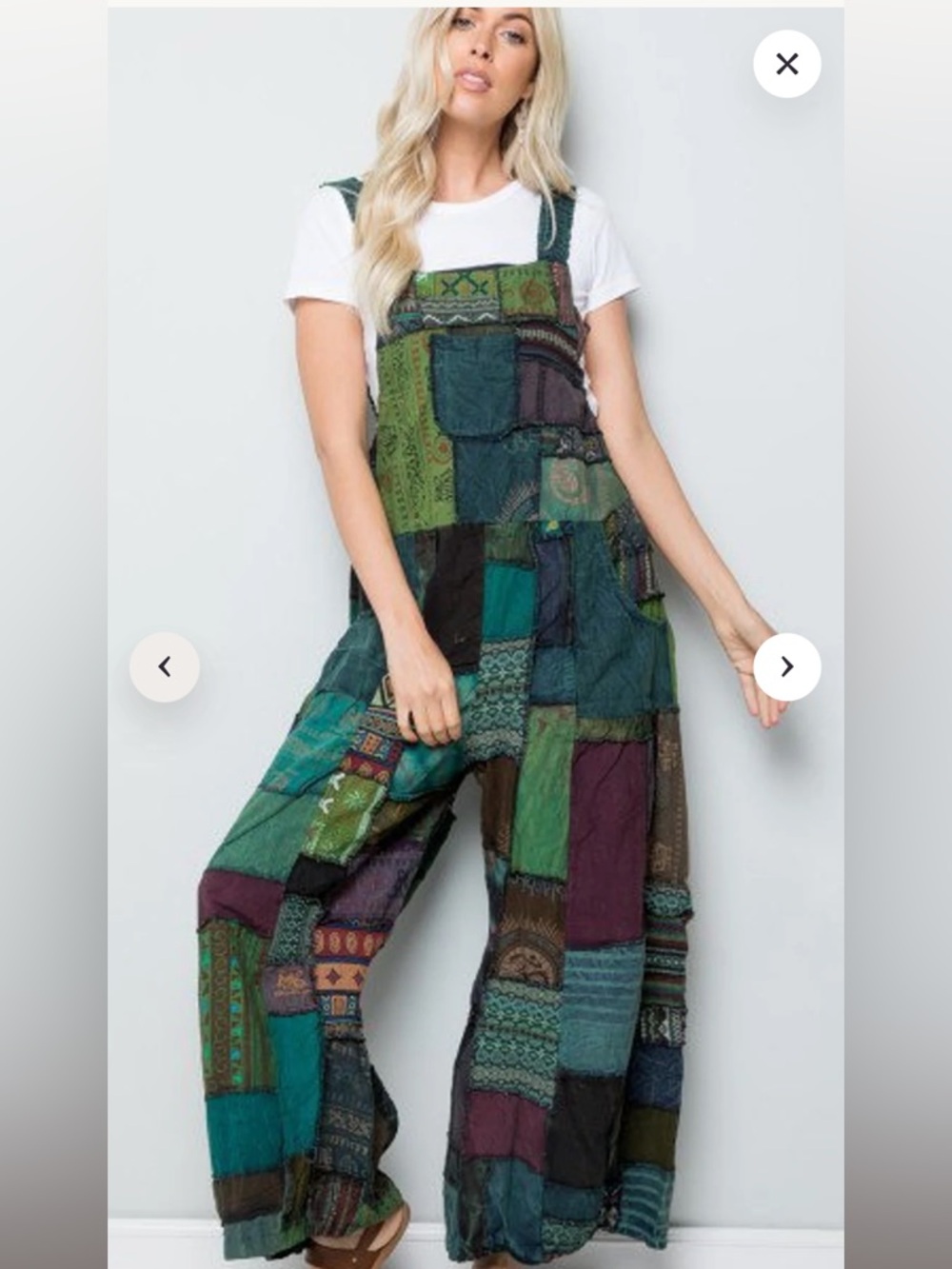 NWOT Kathmandu Boho Patchwork Wide Leg Jumpsuit - Multicolor OS - Picture 7 of 7
